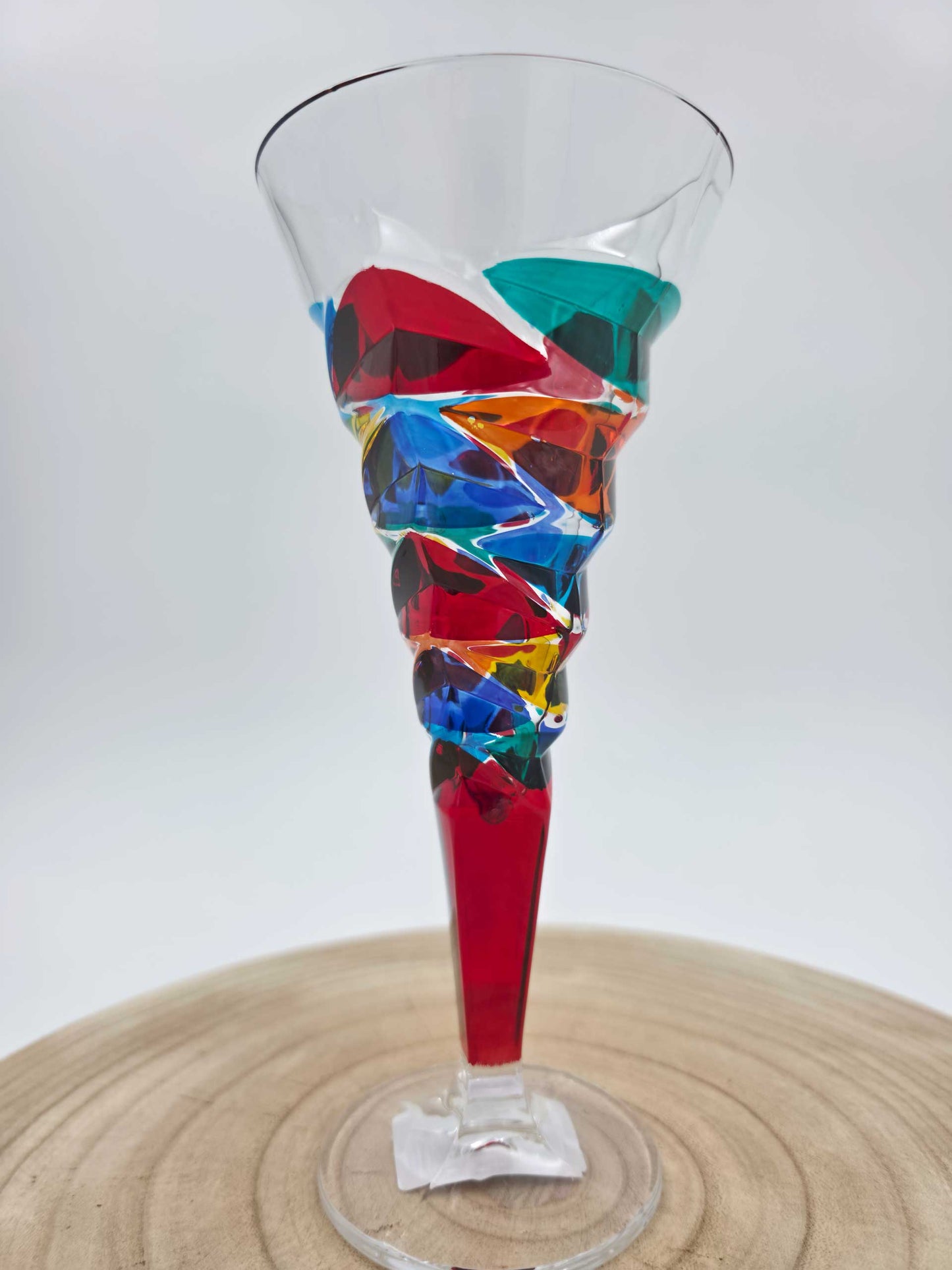 Hand-Painted Italian Crystal Dyno Wine Glasses