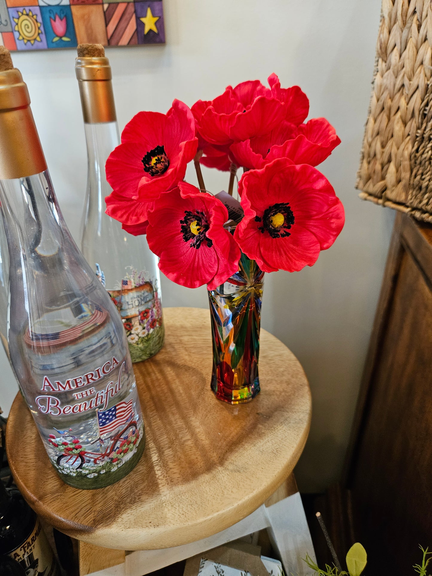 11 In Red Real Touch Mini Poppy Stem