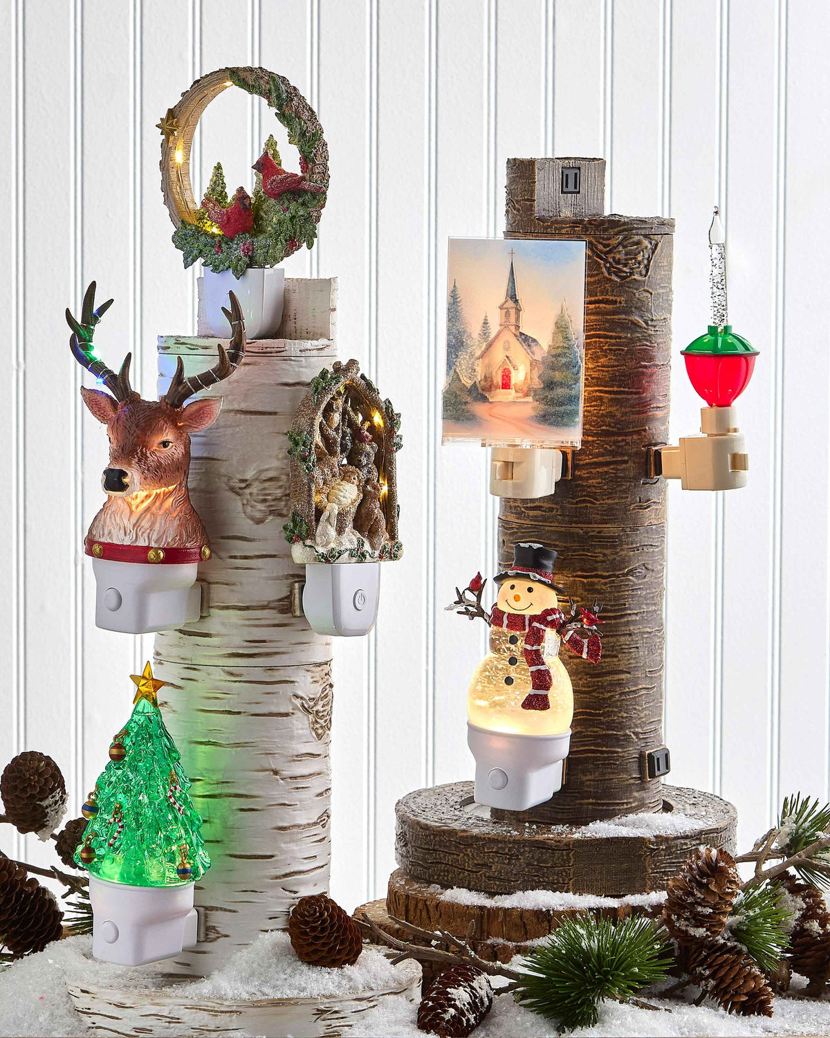 Swirling Glitter Snowman Night Light