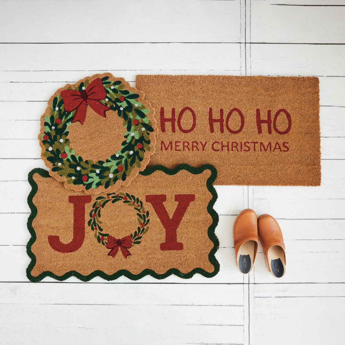 Coir Wreath Doormat with Bow