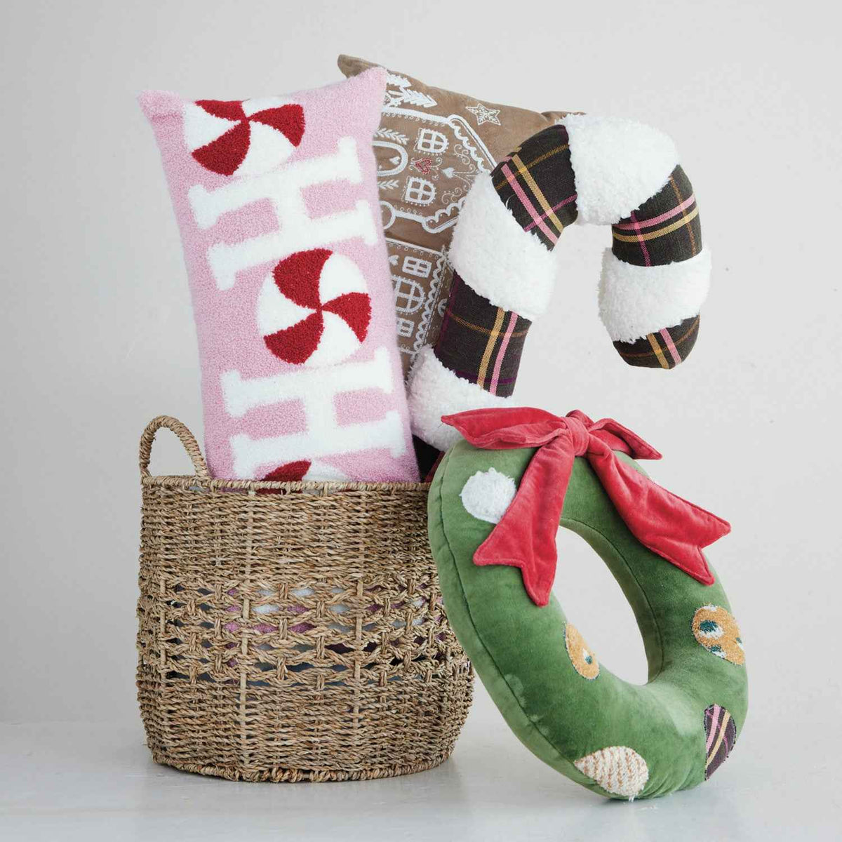 Ho Ho Ho Peppermint Lumbar Pillow