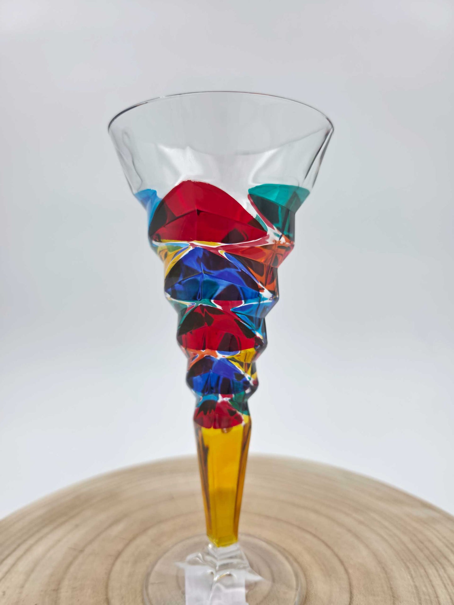 Hand-Painted Italian Crystal Dyno Wine Glasses