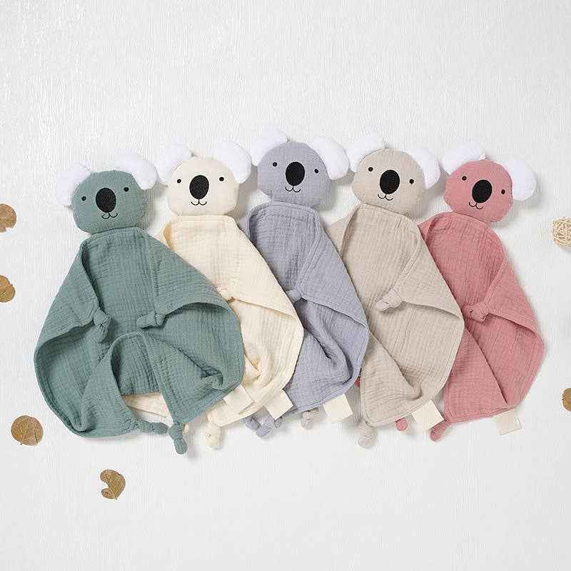 Organic Cotton Baby Comforter Plush Toy for 0-3 Year Olds: XJ32 Khaki