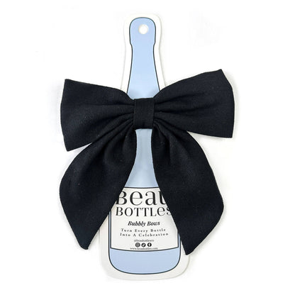 Beau Bottles - Lazo para botellas de lino negro Beau Bottles