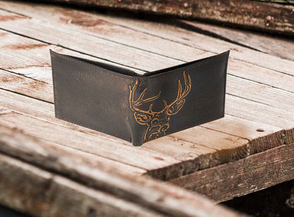 Buck Burnished Leather Bifold Wallet