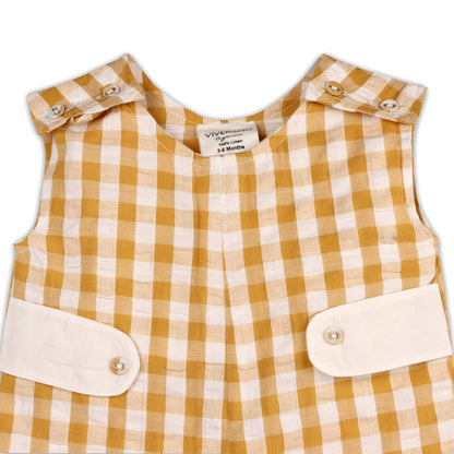 Viverano Organics - Charlie Seersucker  Gingham Short Baby Romper (Organic)