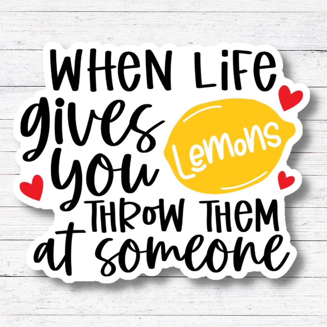 Oily Graphic Creations - Throw Lemons-Lemon Sticker/Magnet