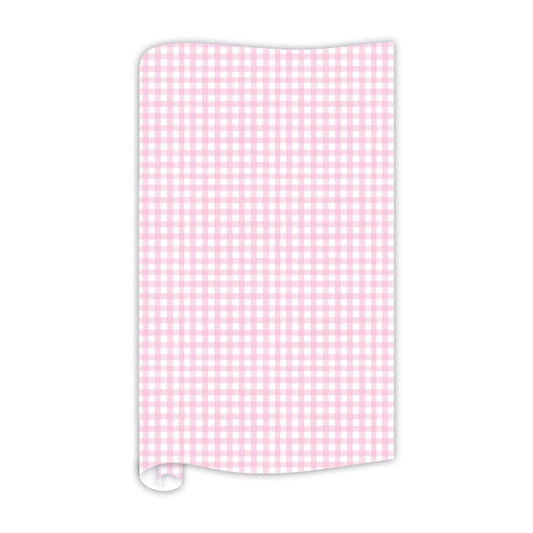 Lt Pink Gingham Wrap paper 5 ft RB
