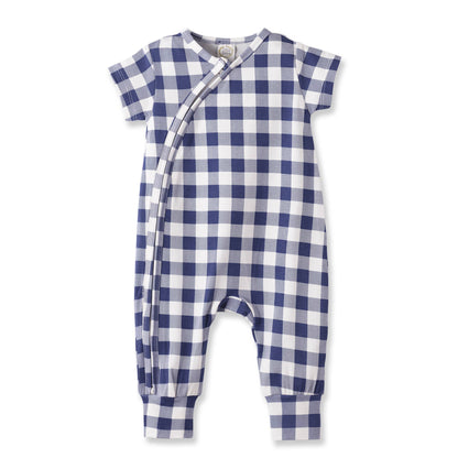 Picnic Plaid Bamboo Baby Zipper Romper
