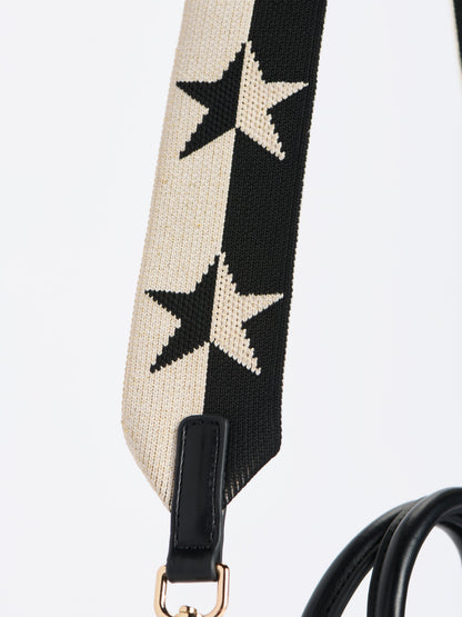 Spectator Clear Stadium Top Handle Cross-Body Bag, Black, shown in a styled setting