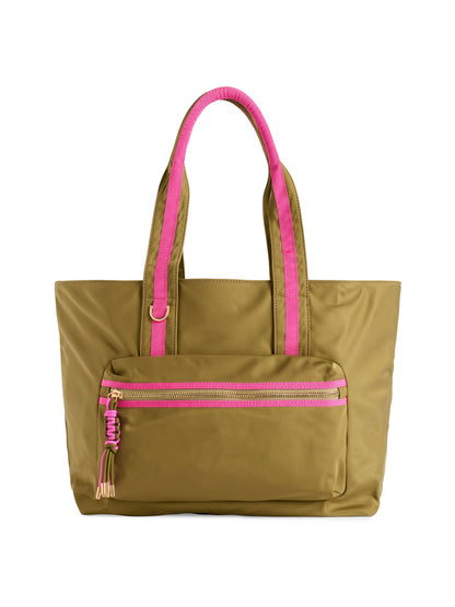 Jet Tote with Trolley Sleeve and Zip Pockets, Olive