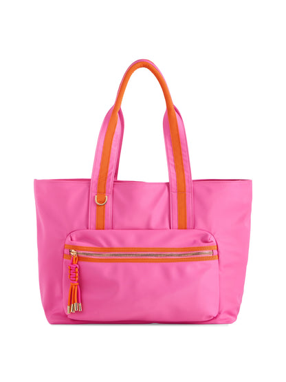 Jet Tote with Trolley Sleeve and Zip Pockets, Pink