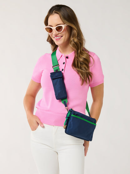 Jet Cross-Body Bag with Eyeglasses Pouch, shown in a styled setting