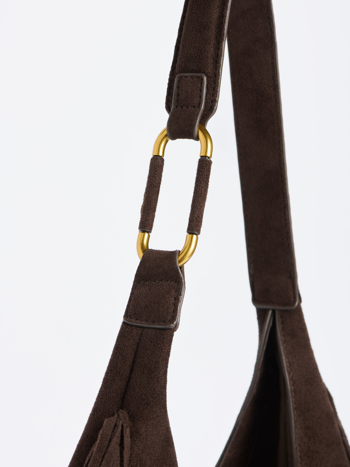 Janis Fringe Hobo Bag, Chocolate, shown in a styled setting