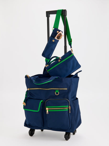 Jet 360 Roller Tote with Spinner Wheels, shown in a styled setting