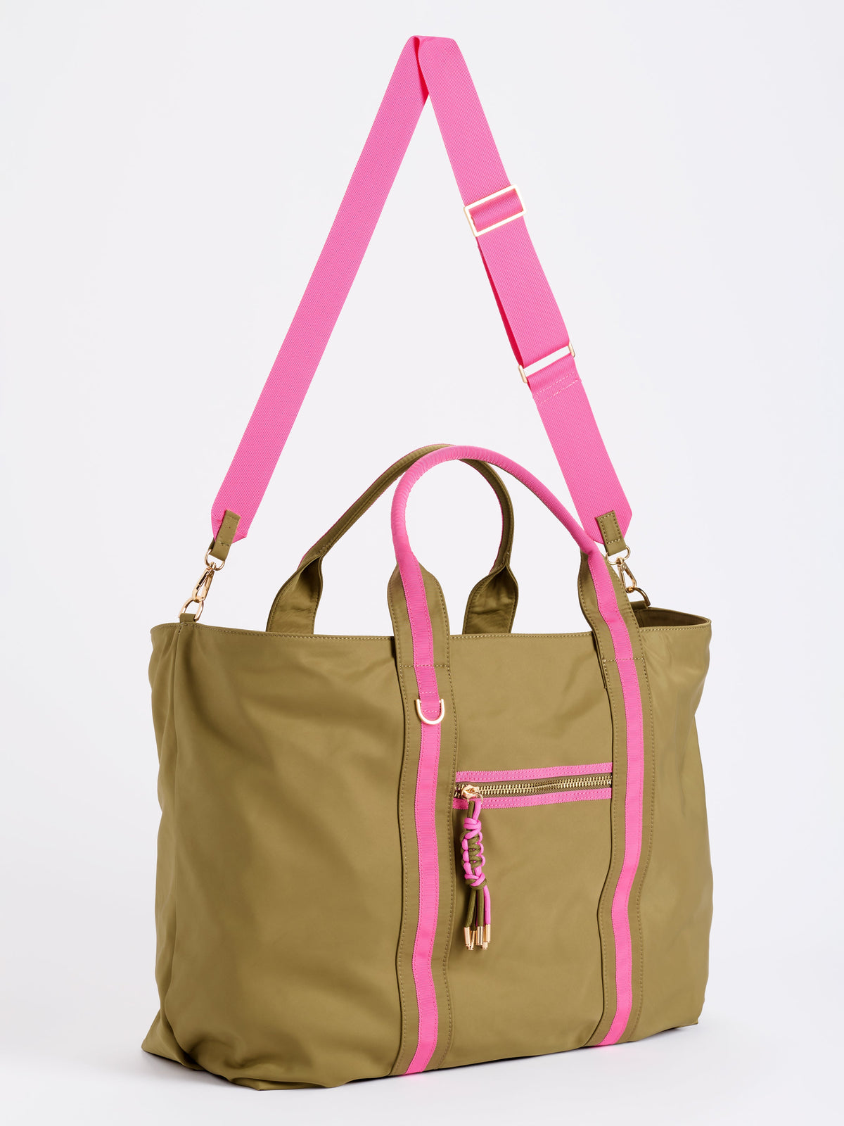 Jet Travel Tote with Cross-Body Strap, shown in a styled setting