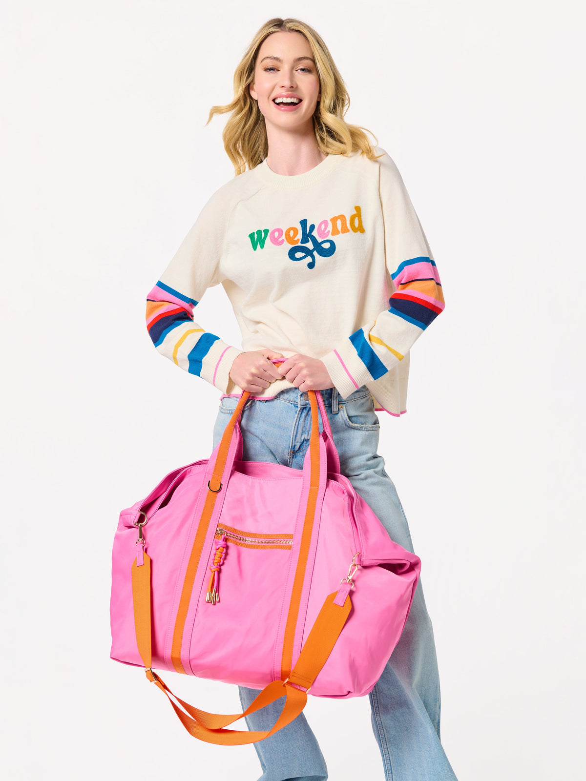 Jet Travel Tote with Cross-Body Strap, shown in a styled setting