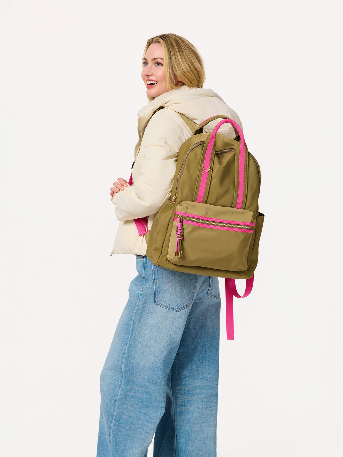 Jet Backpack with Inner Tech Sleeve, shown in a styled setting