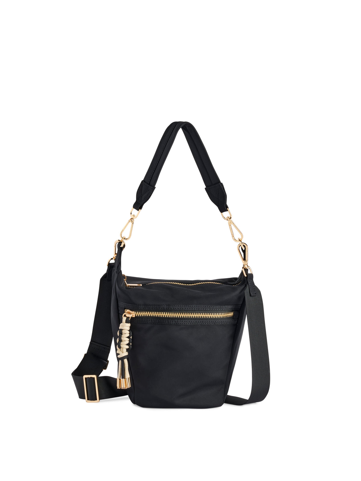 Jet Convertible Cross-Body Bag with Top Handles, Black