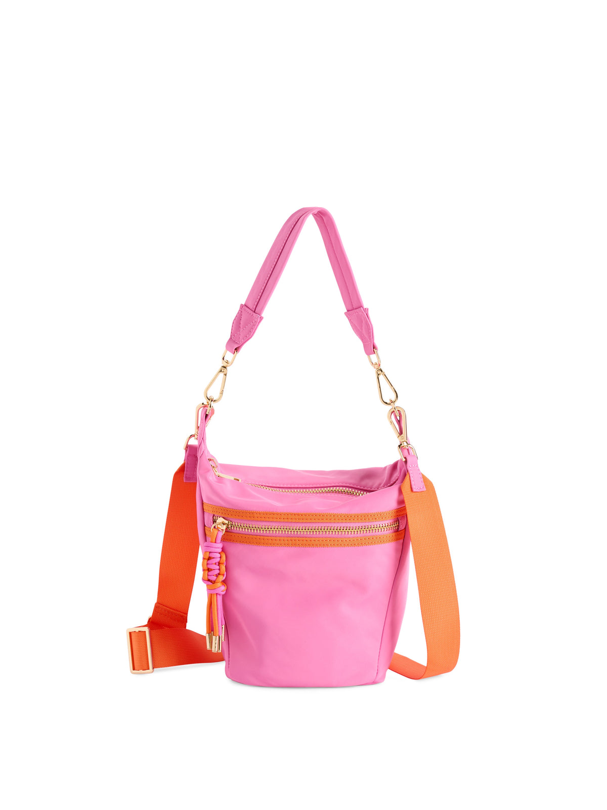 Jet Convertible Cross-Body Bag with Top Handles, Pink