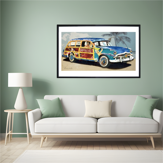 3D Collage Art | Beach Woody (36"x24")