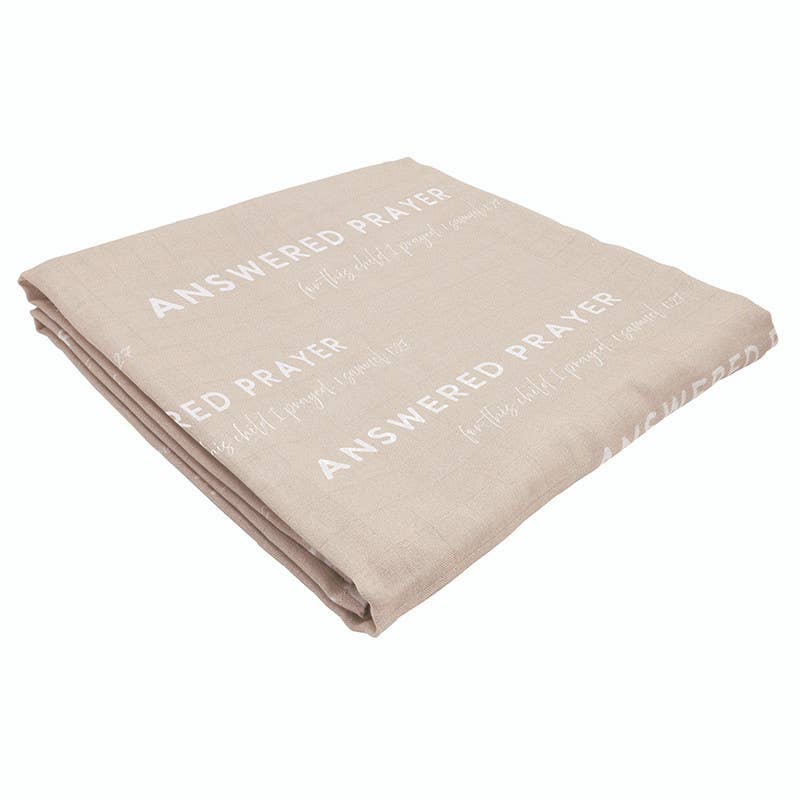 Swaddle Blanket + Cross Rattle - Answered Prayer
