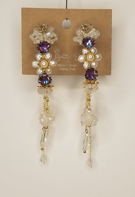 Handmade Fancy Hoop Earrings w/ Swarovski elements