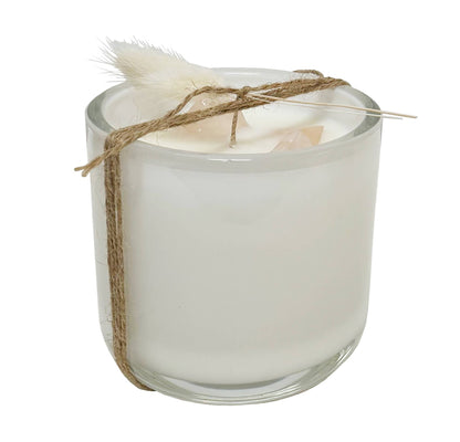 Vela de Cuarzo Rosa y Piedra de Lirio