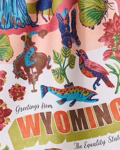 Geometry - Greetings From Wyoming Tea Towel