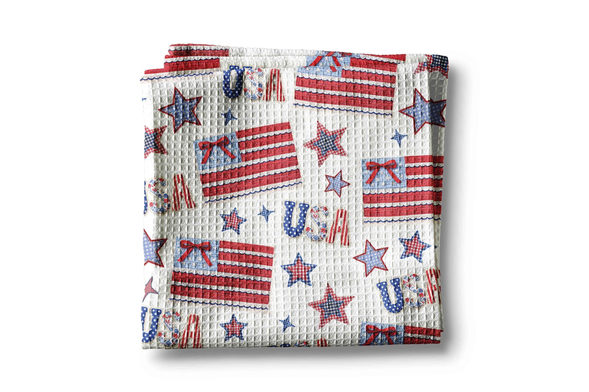July 4th Kitchen Towel Patriotic Red White Blue Flag Star