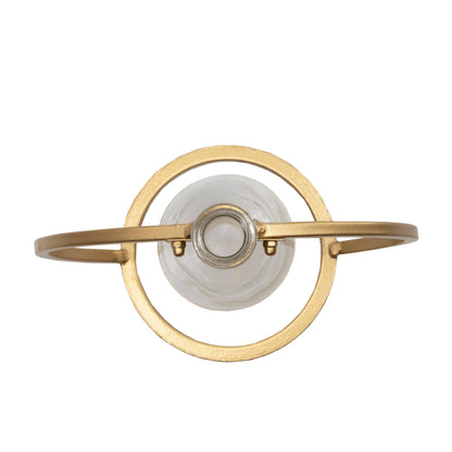 Floating Glass Bud Vase Brass Finish Metal