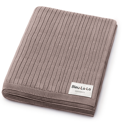 Ribbed Baby Swaddle Blanket: Mocha