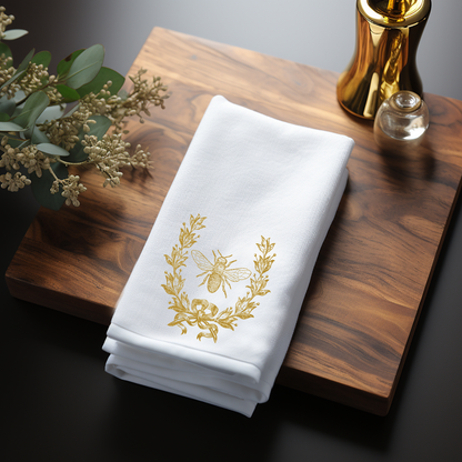 Gold Bee & Crest, French Inspired Luxury Towels, 3 Sizes