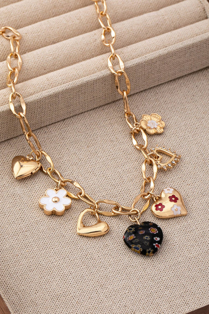JOSSLYN de wall to wall - COLLAR CON DIJE DE CORAZONES, FLOR Y PIEDRA DE DIAMANTES | 80N92650