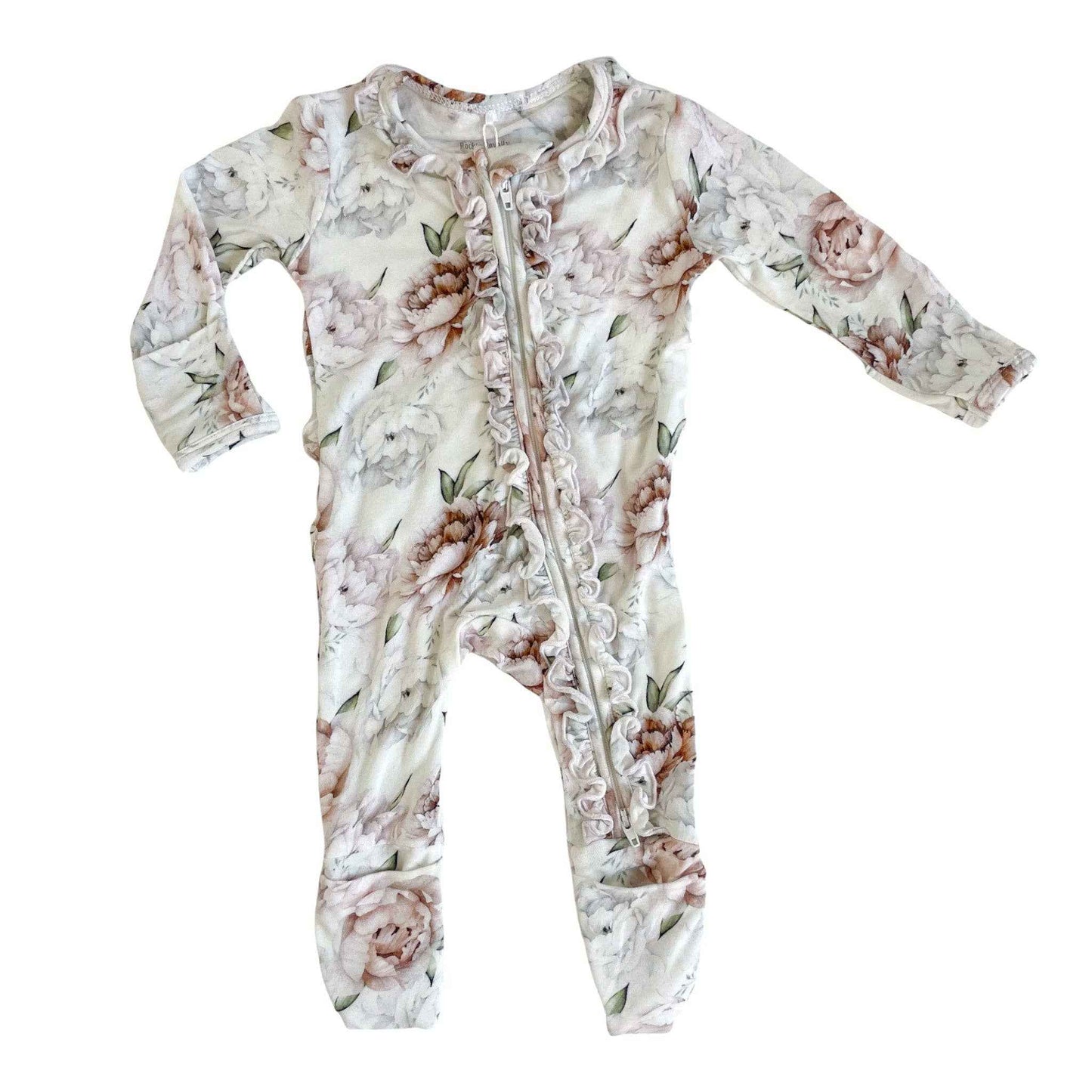 Floral Dreams | Convertible Two Way Zip Footie: 12-18m
