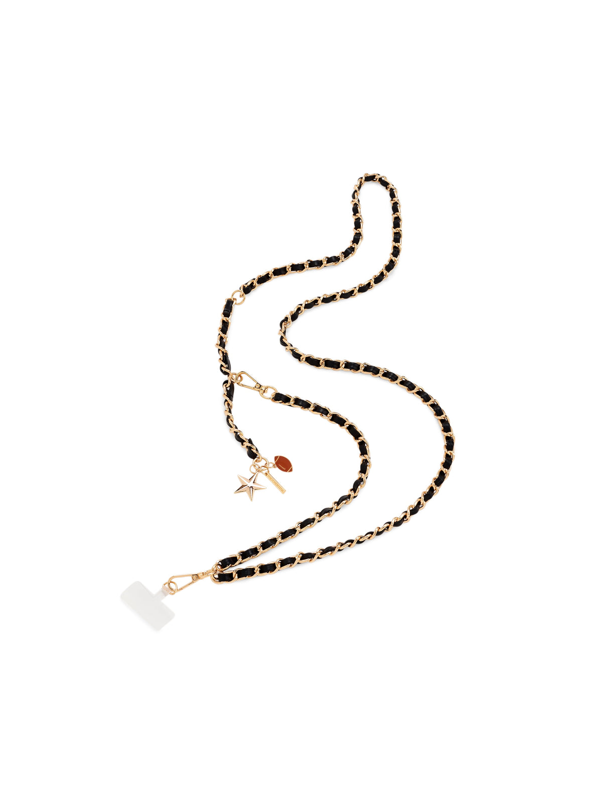 Taylor Football and Star Cross-Body Phone Chain, Black