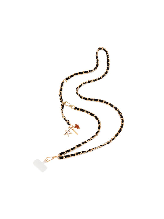 Taylor Football and Star Cross-Body Phone Chain, Black