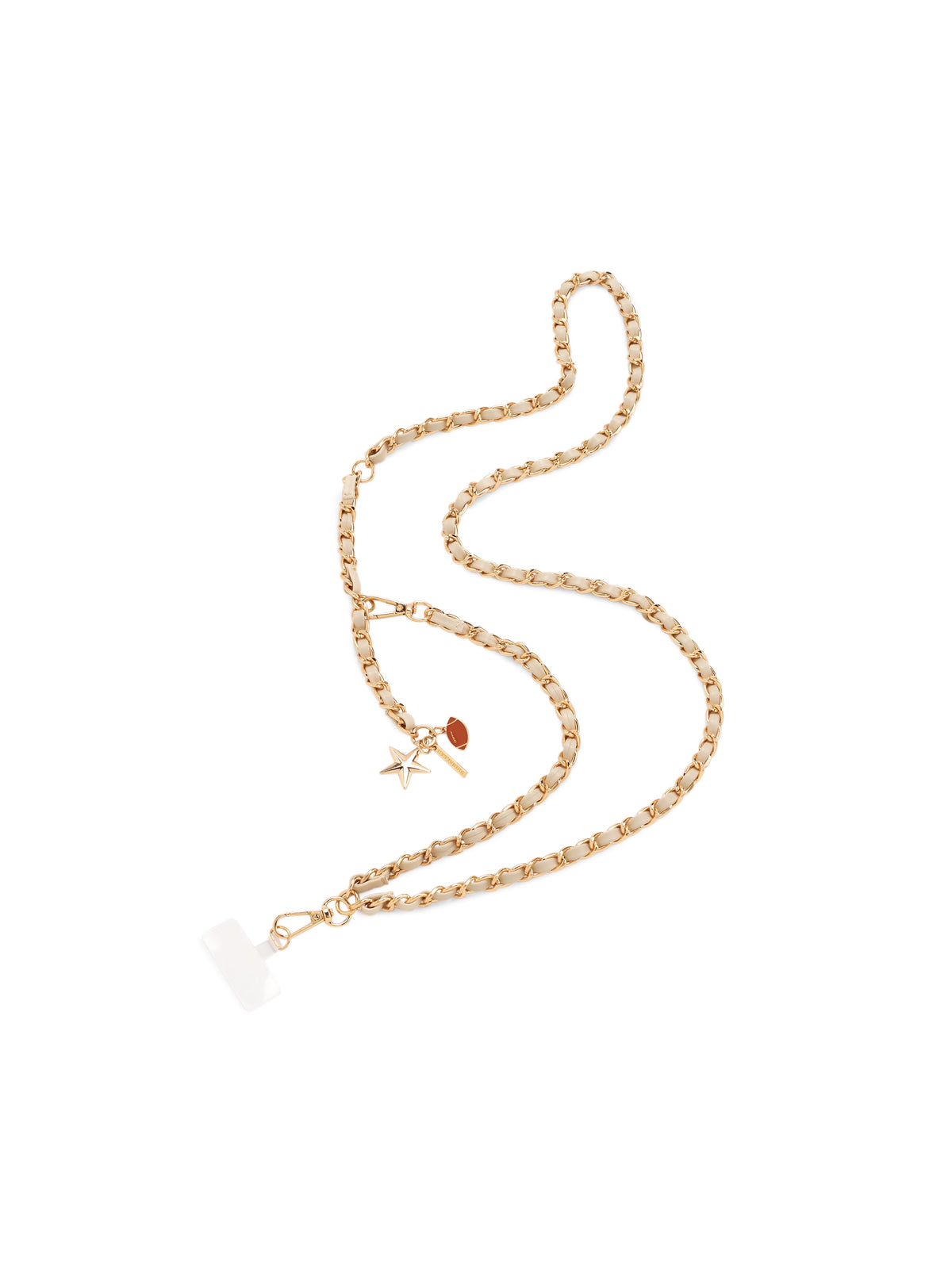 Taylor Football and Star Cross-Body Phone Chain, Ivory