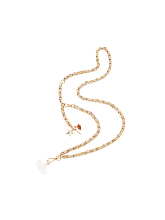 Taylor Football and Star Cross-Body Phone Chain, Ivory