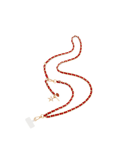 Taylor Football and Star Cross-Body Phone Chain, Red