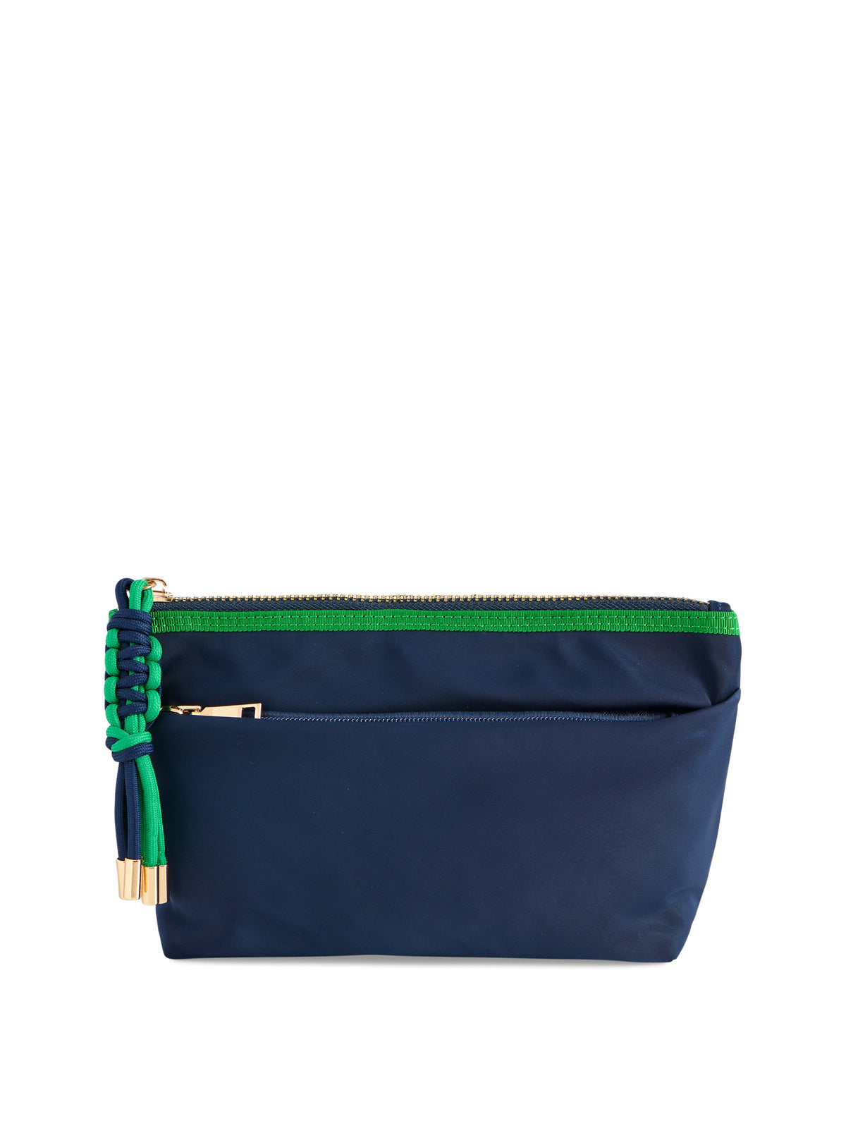 Jet Nylon Zip Pouch with Four Pockets and Paracord Zipper Pulls, Navy