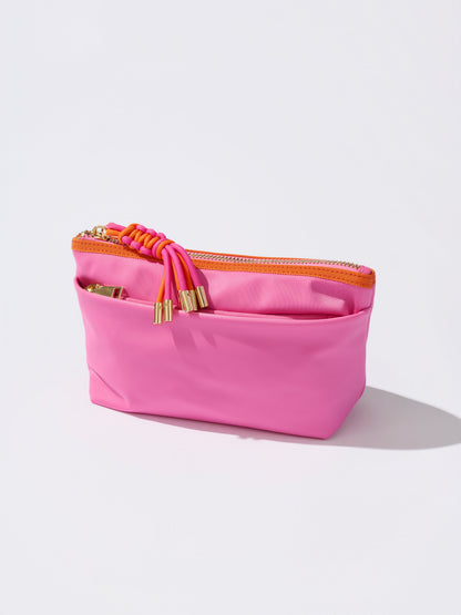 Jet Nylon Zip Pouch with Four Pockets and Paracord Zipper Pulls, shown in a styled setting