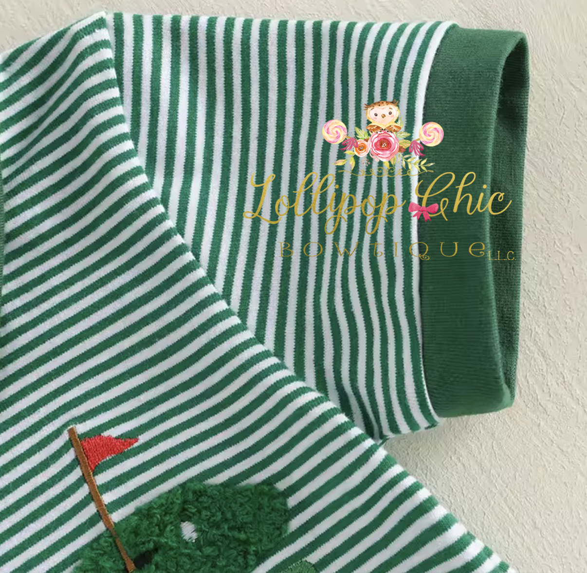 Baby and Toddler Boy Embroidered Dark Green Golf Shorts Set : 6-12M