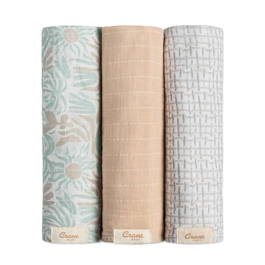 Crane Baby - Cove 3-pc. Swaddle Set (Beach Life)