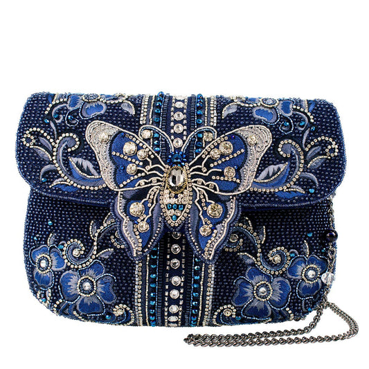 Mary Frances Accessories - Blue Alchemy Butterfly and Floral Handbag