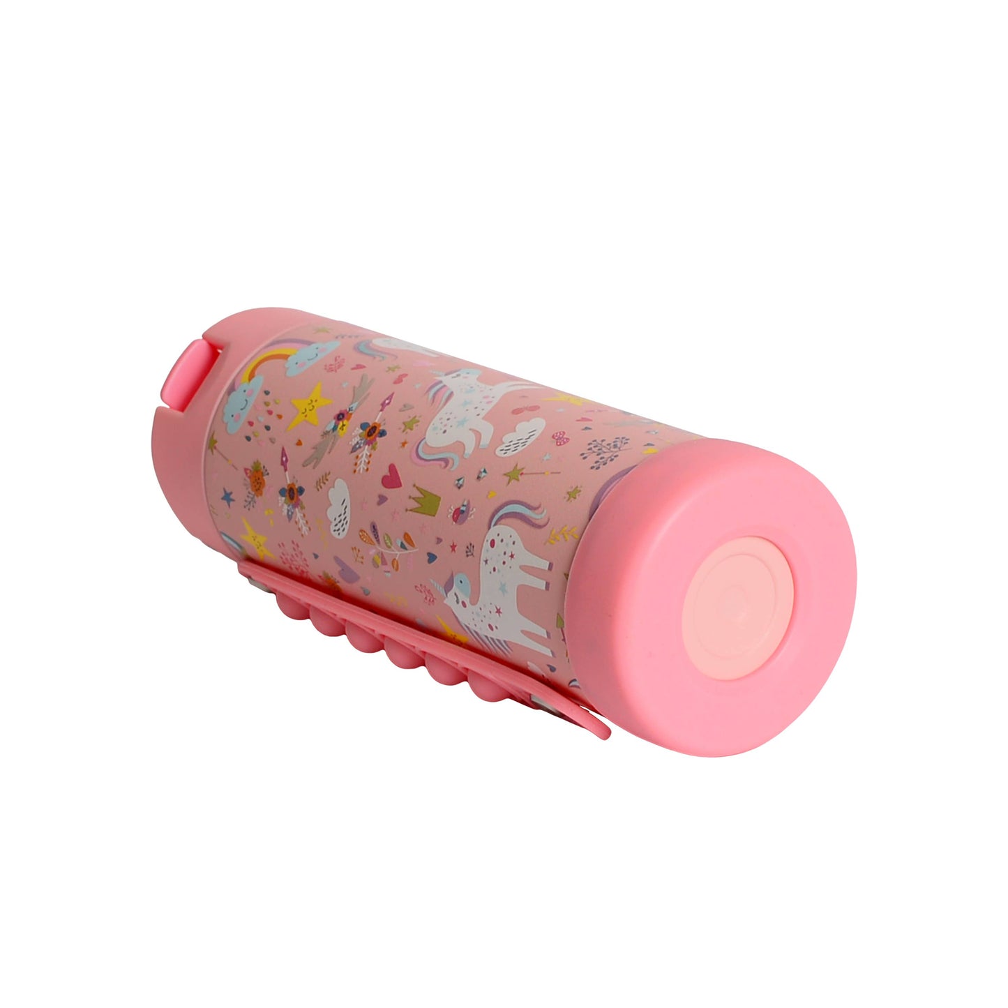 Fidget Strap Kids Stainless Bottle 14oz Pink Unicorn