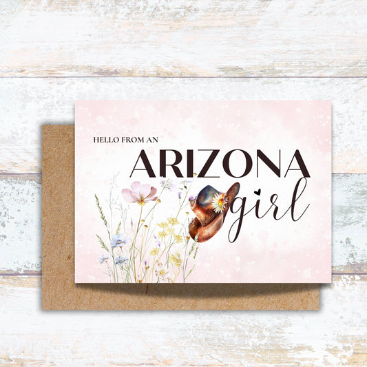 Hello from an Arizona Girl Watercolor Greeting Card