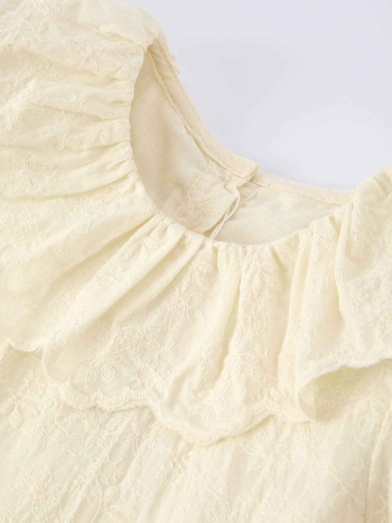 Long-Sleeved Embroidered Baby Doll Collar Dress: 18M / Dress