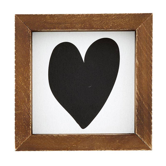 Mini Wood Sign - Black Heart