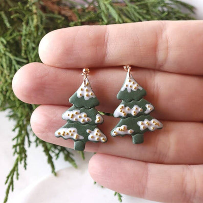 Hand Crafted Christmas Tree Earrings